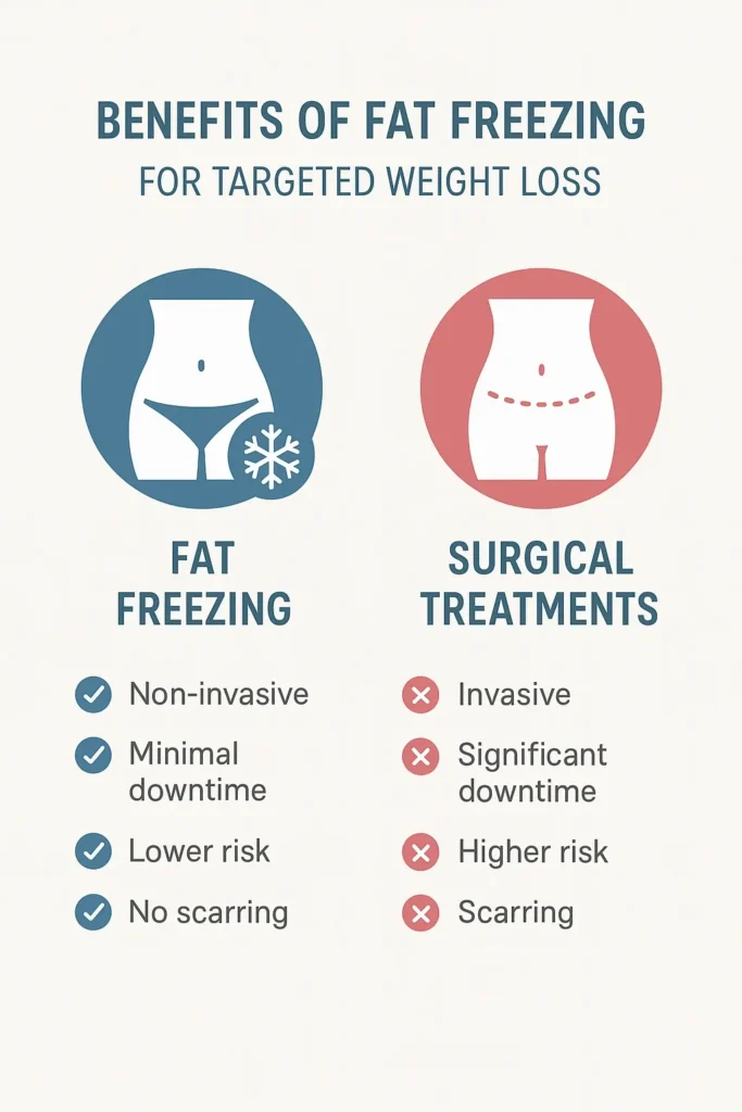 graphic showing the benefits of fat freezing Malmesbury