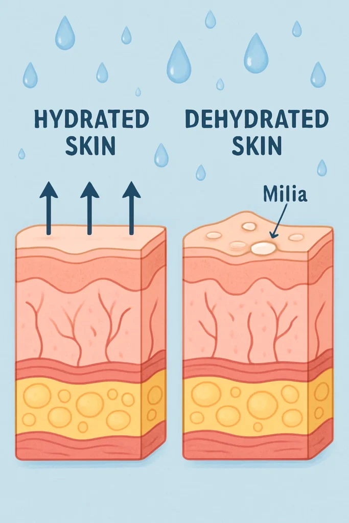 The importance of hydration and milia production Malmesbury